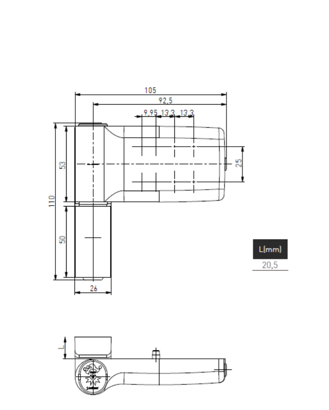 ZAWIAS DRZWIOWY JOCKER DO PCV 120 kg 20.5 mm ZŁOTY DĄB