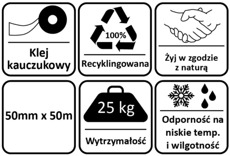 TAŚMA PAKOWA PAPIEROWA 50mm x 50m