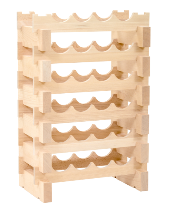 STOJAK NA WINO BUKOWY NATURALNY MOON 12 BUTELEK / 3x4