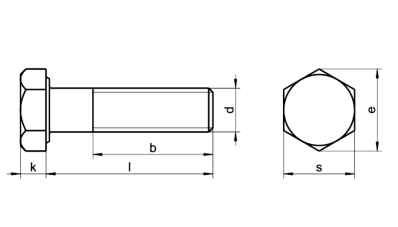 ŚRUBA NIERDZEWNA ŁEB SZEŚCIOKĄTNY PEŁNY GWINT M10 x 25 mm - 100 szt.