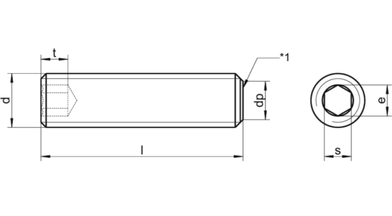 WKRĘT DOCISKOWY NIERDZEWNY / DIN 913 / PŁASKI / M12x20 mm / 100 szt.