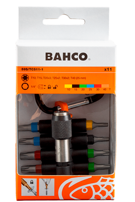 ZESTAW BITÓW 11 ELEMENTÓW TORX + UCHWYT AUTOMATYCZNY MOCOWANIE 1/4