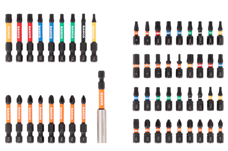 BIT - KOŃCÓWKA UDAROWA ZESTAW 54 ELEMENTÓW TORX, PH, PZ, HEX, TAMPER/ROBERTSON 1/4" 25 + 50 mm