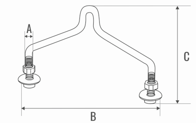 MOCOWANIE HUŚTAWKI DO OPON LUB DESEK M12x200x150 mm
