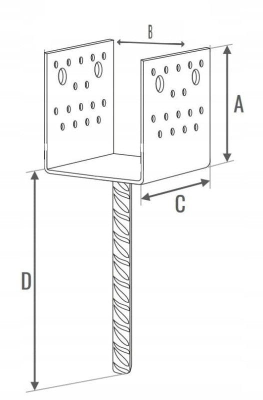 PODSTAWA SŁUPA SZEROKA 125x60x60x4.0