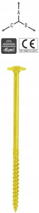 WKRĘT CIESIELSKI Z GŁÓWKĄ TALERZOWĄ 10x160mm TX40 50szt.