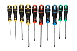 Zestaw wkrętaków PH+PZ+Torx+SL z kodem kolorystycznym BAHCO 10 szt.