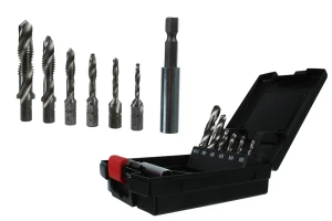 Zestaw wierteł-gwintowników 3w1 EXACT Combi HSS 1/4" M3-M10 7 szt. z uchwytem