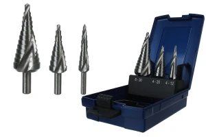 Wiertła stopniowe do metalu EXACT HSS-Co5% spiralne 4-30 mm - zestaw 3 szt.