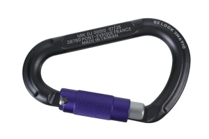 Karabinek asekuracyjny aluminiowy asymetryczny BEAL Be Lock 3-Matic szary matowy