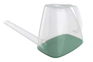 Konewka ogrodowa plastikowa 1,7 l z wylewką Rivo - transparentna, zielona pinia