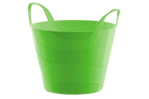 Kosz ogrodowy plastikowy 15 l z uchwytami limonkowy KEDEN
