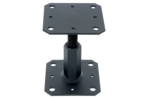 Podstawa słupa przykręcana z regulacją wysokości PSR T, M20×150 mm, 110x110 mm, czarna
