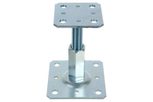 Podstawa słupa przykręcana z regulacją wysokości PSR T, M20×150 mm, 110x110 mm i 80x80 mm, ocynk