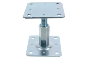 Podstawa słupa przykręcana z regulacją wysokości PSR T, M20×150 mm, 110x110 mm, ocynk
