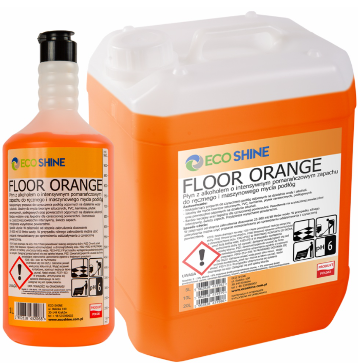 FLOOR ORANGE 5 l PŁYN Z ALKOHOLEM DO MYCIA PODŁÓG O ZAPACHU POMARAŃCZY