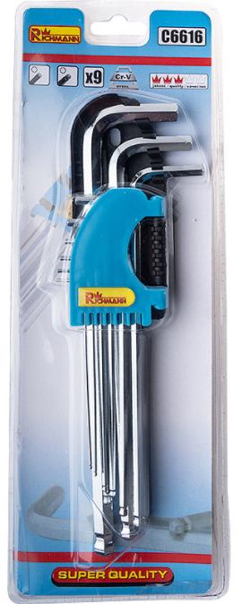 KLUCZE IMBUSOWE DŁUGIE 1.5 - 10 mm 9 ELEMENTÓW