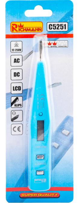 PRÓBNIK NAPIĘCIA Z WYŚWIETLACZEM 12 - 250 V