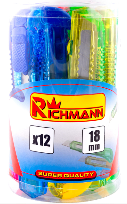 NÓŻ DO TAPET PLASTIKOWY 18 mm TUBA / 12 szt.