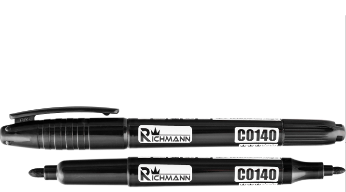 MARKER BUDOWLANY CZARNY DWUSTRONNY 1 - 2 mm