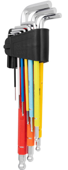KLUCZE IMBUSOWE DŁUGIE 1.5 - 10mm 9 ELEMENTÓW