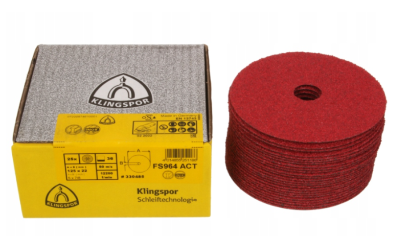 KRĄŻEK FIBRA CERAMICZNY FS 964 ACT / 125mm /  P36