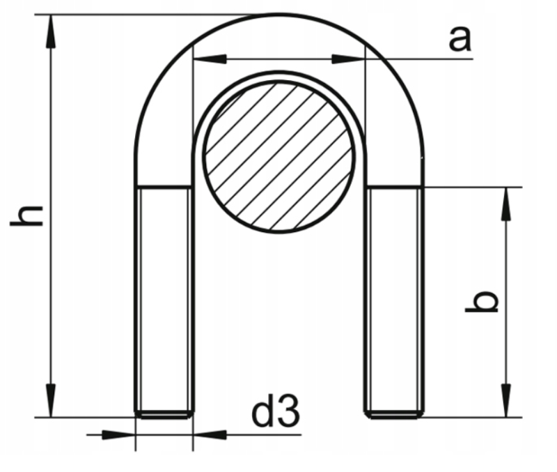 ŚRUBA NIERDZEWNA U M12 x 94 mm RURA 3