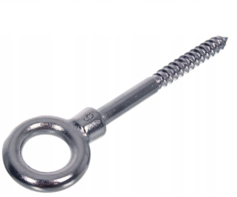 ŚRUBA NIERDZEWNA Z UCHEM GWINT DO DREWNA 6 x 60 mm A4