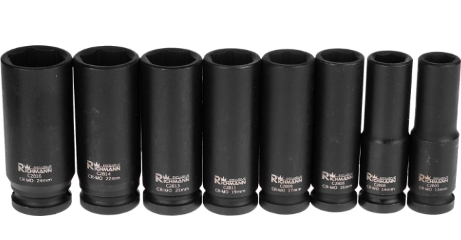 ZESTAW NASADEK UDAROWYCH DŁUGICH 1/2" 13-24 mm 8 ELEMENTÓW