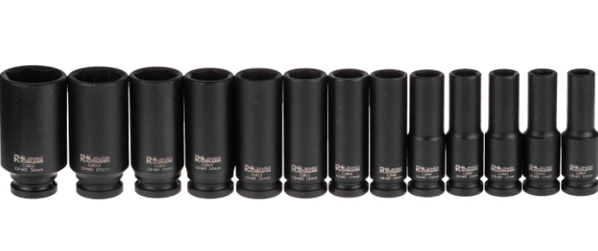ZESTAW NASADEK UDAROWYCH DŁUGICH 1/2" 10-30 mm 13 ELEMENTÓW