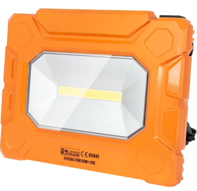 LAMPA HALOGENOWA 30W COB-LED 3000 LM IP54 2x230V 2xUSB