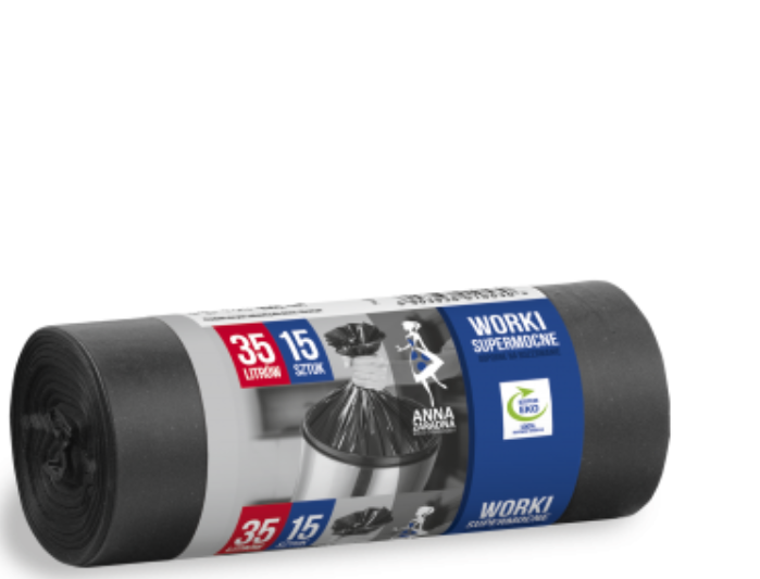 WORKI NA ŚMIECI SUPERMOCNE 35 l / 15 szt / 23 µm