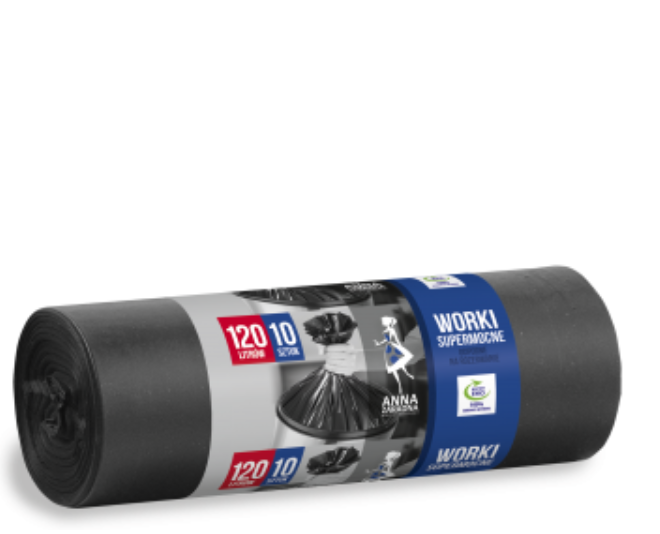 WORKI NA ŚMIECI SUPERMOCNE 120 l / 10 szt / 30 µm