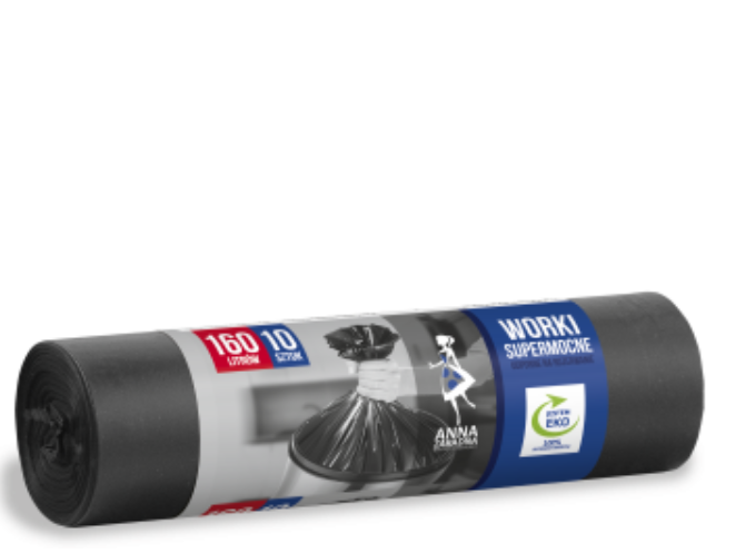 WORKI NA ŚMIECI SUPERMOCNE 160 l / 10 szt / 35 µm