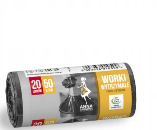 WORKI NA ŚMIECI WYTRZYMAŁE 20 l / 50 szt / 6,3 µm