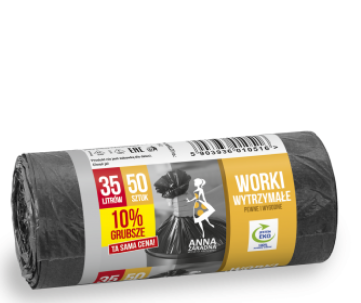 WORKI NA ŚMIECI WYTRZYMAŁE 35 l / 50 szt / 6,3 µm