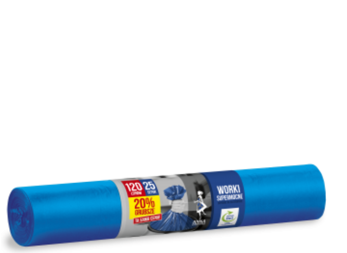 WORKI NA ŚMIECI SUPERMOCNE 120 l / 25 szt / 32 µm