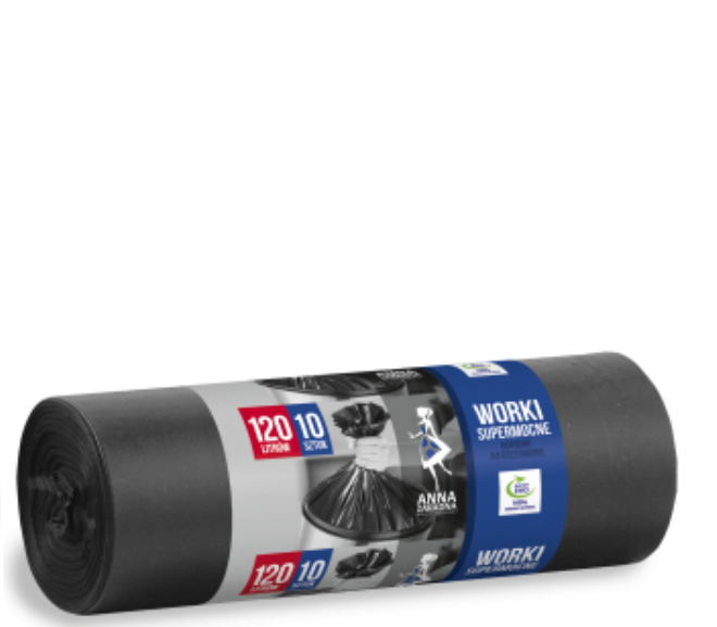 WORKI NA ŚMIECI SUPERMOCNE 120 l / 10 szt / 27 µm