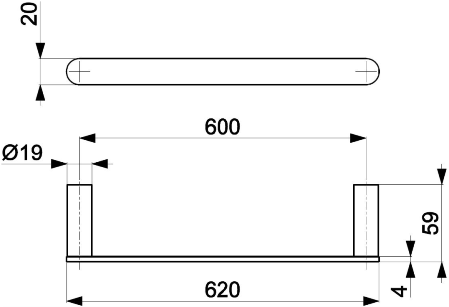 WIESZAK ŁAZIENKOWY 60 cm ZŁOTO SZCZOTKOWANE