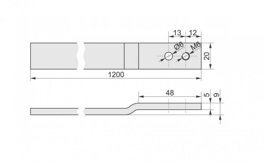 LISTWA RYGLOWA 5X20X1200MM