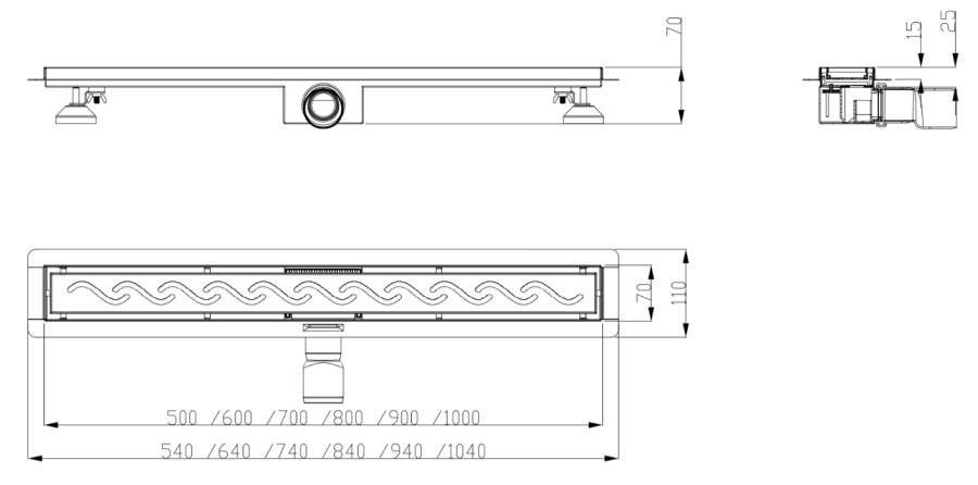 ODPŁYW LINIOWY FALA 700 mm