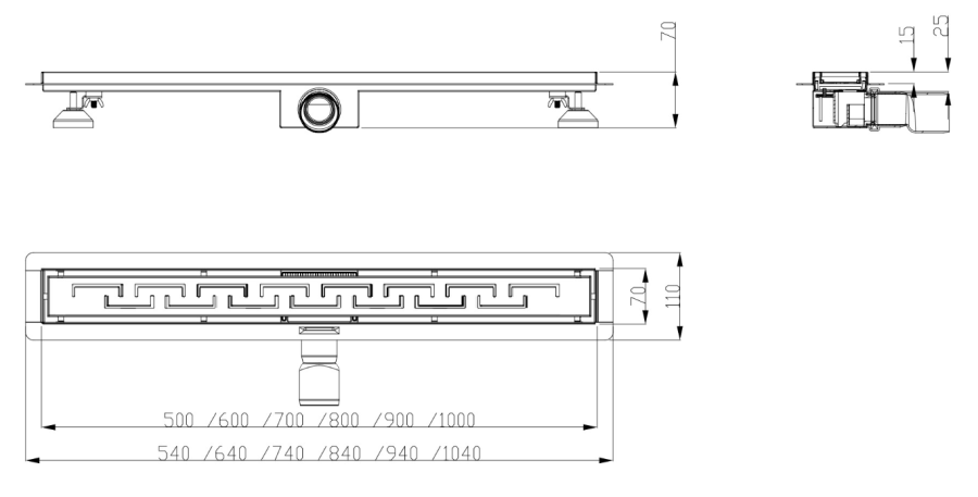 ODPŁYW LINIOWY GREK 900 mm