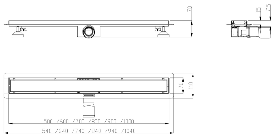 ODPŁYW LINOWY SLEEK 700 mm