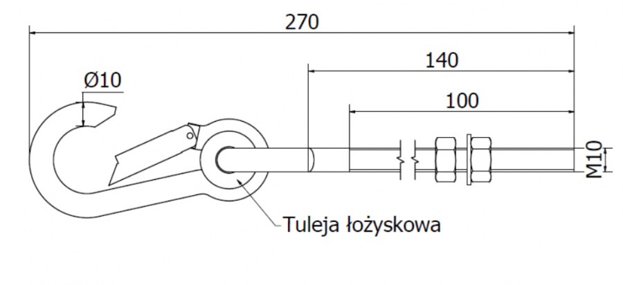 HAK HUŚTAWKOWY Z KARABIŃCZYKIEM M10