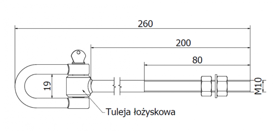 HAK HUŚTAWKOWY Z SZEKLĄ M10