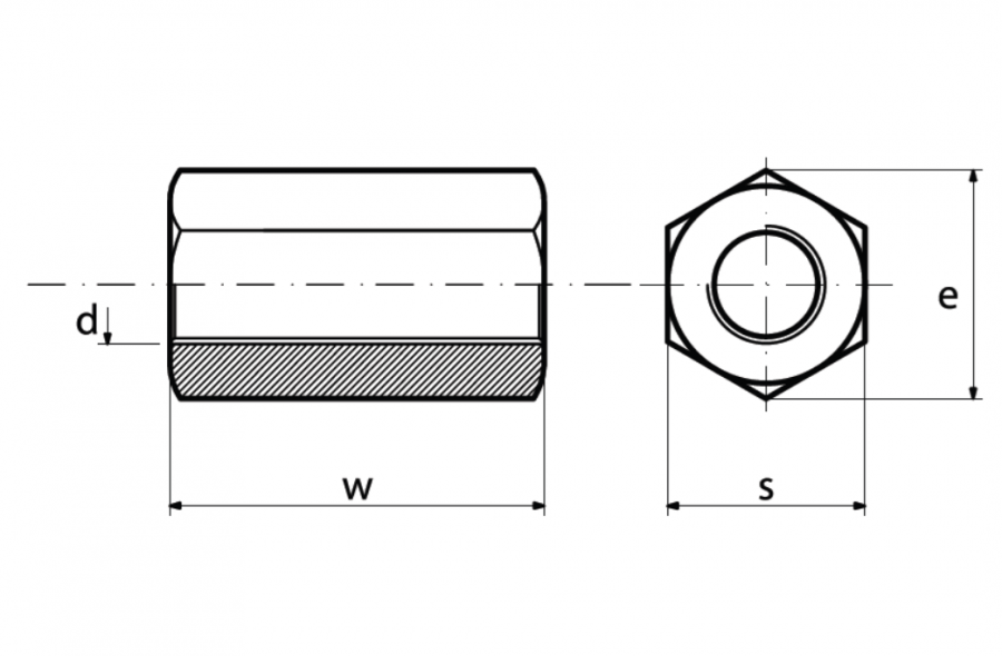 NAKRĘTKA ŁĄCZNIKOWA M10 x 30 mm