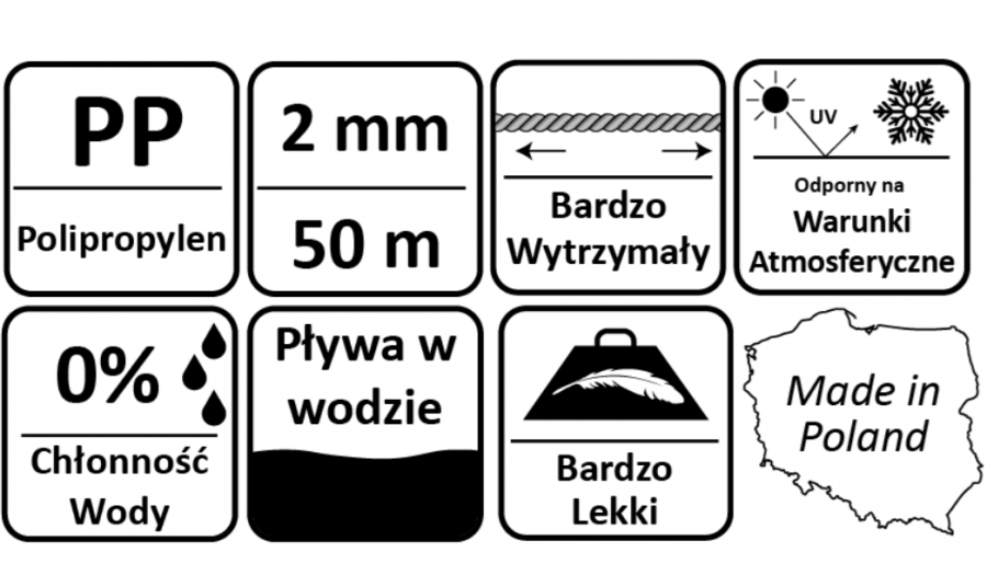 SZNUREK PAKOWY POLIPROPYLENOWY 0,1 kg / 50 m