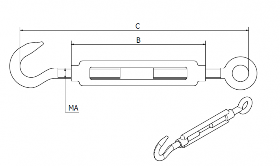 ŚRUBA RZYMSKA M14 OCYNKOWANA