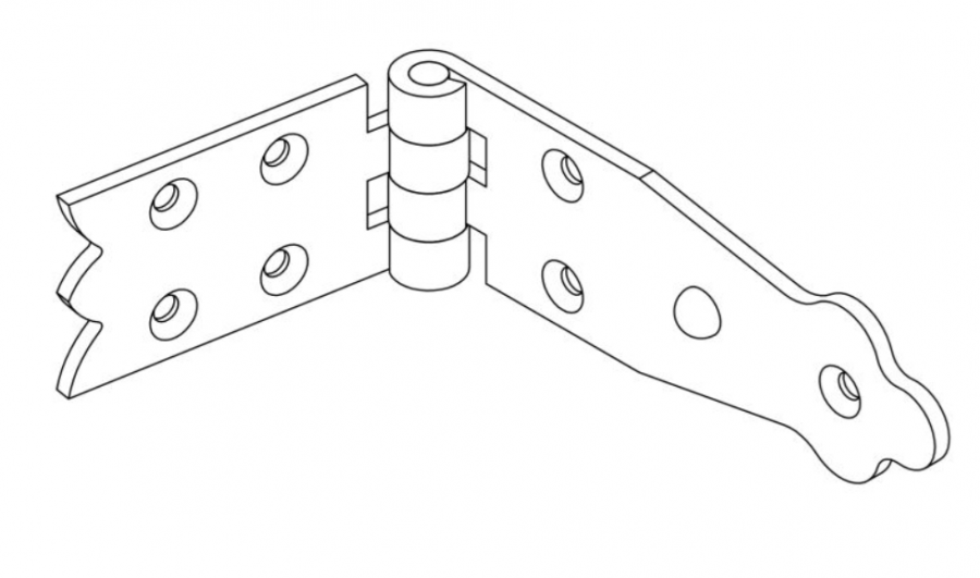 ZAWIAS BUDOWLANY 50 x 100 x 35 mm OZDOBNY