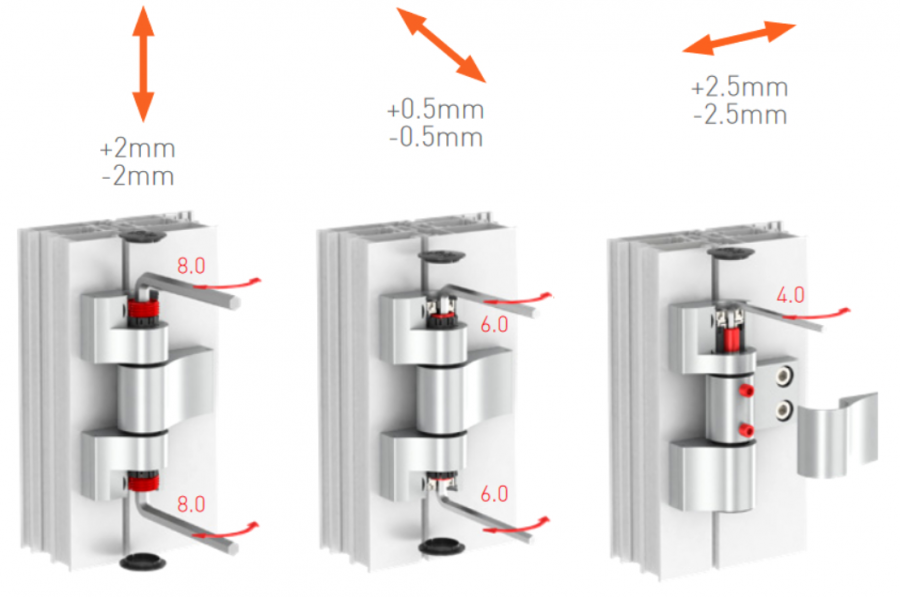 ZAWIAS DRZWIOWY JOCKER DO ALUMINIUM TRZYSKRZYDŁOWY 160 kg 67 mm BIAŁY